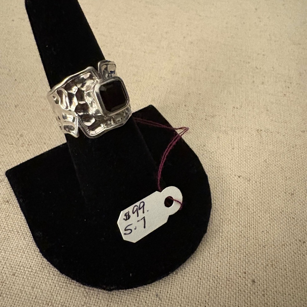 Silver Ring With Red Ruby Gemstone - image 3